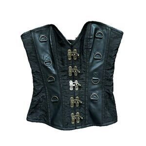 Charmian Corset Bustier Med Boned Steampunk Gothic Renaissance Cosplay Black